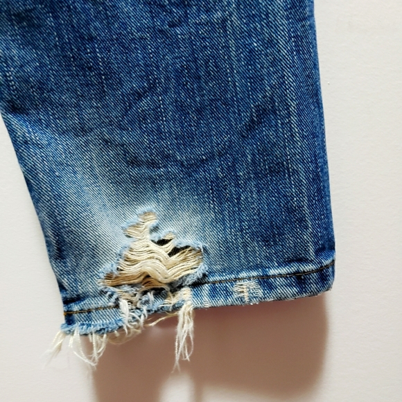 Thinuni Jeans  Denim Distressed Red Plaid Back  Pockets S-25 - Picture 10 of 11